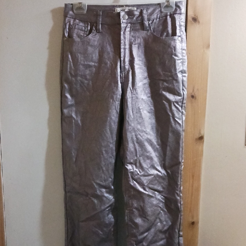 Almost Famous Shimmery Gunmetal Pants